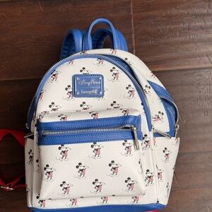 Loungefly Mickey Mouse White and Blue Mini Backpack
